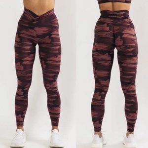Alphalete Surface Power Legging Burgundy Canvas Camo